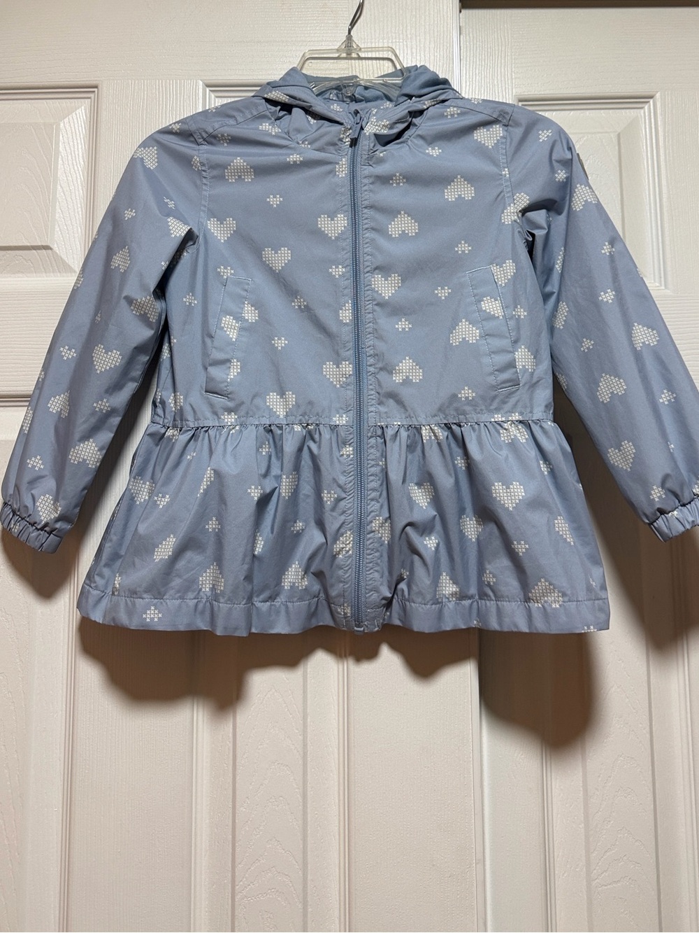 Miles The Label Light Blue Hooded Rain Jacket Girls Size 6